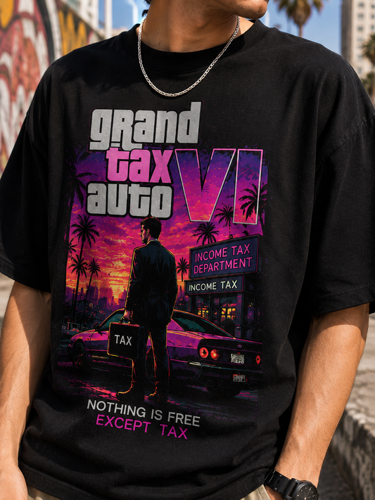 Grand Tax Auto VI Oversized T-Shirt | Premium 240 GSM Cotton