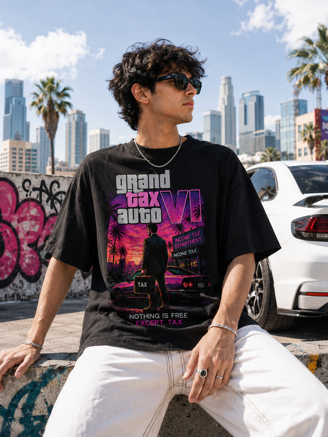 Grand Tax Auto VI Oversized T-Shirt | Premium 240 GSM Cotton